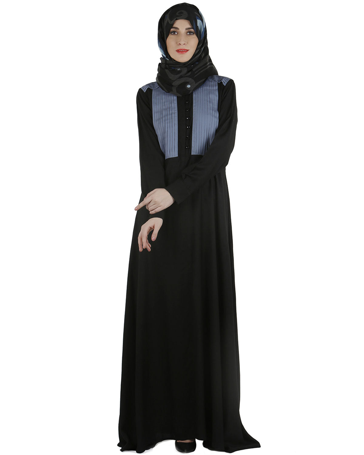 Pleated Abaya Black