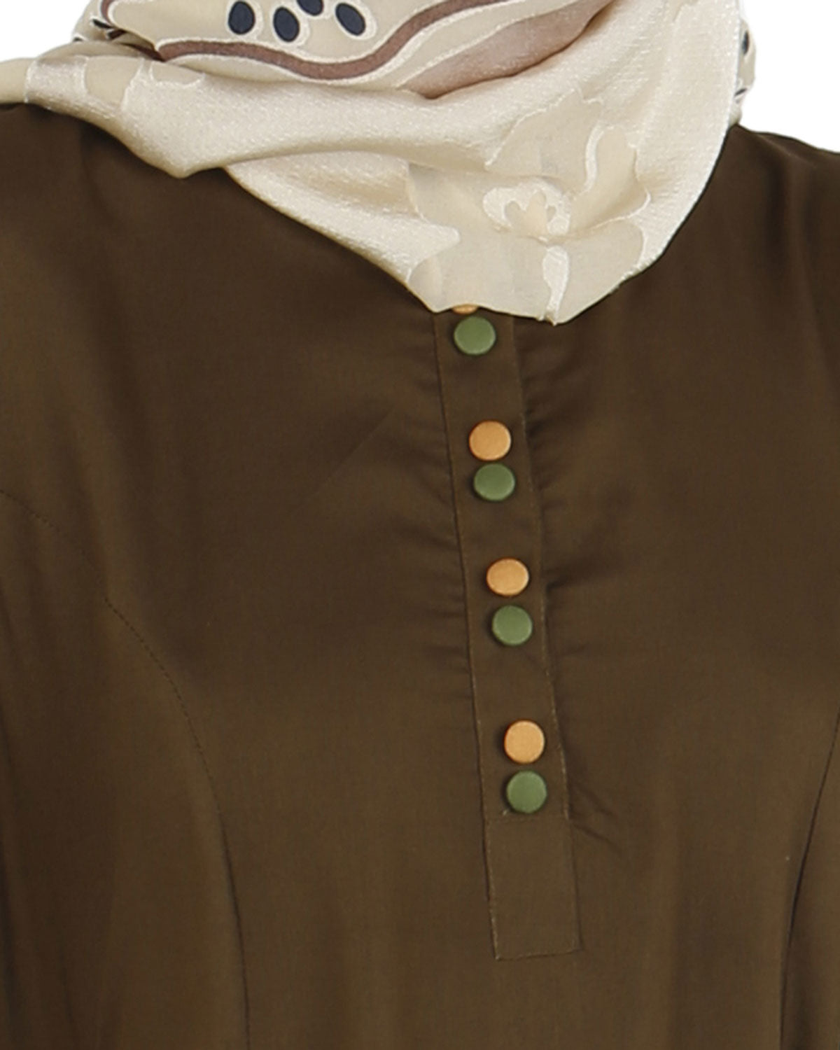 Color block Abaya dress Brown