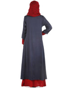 Double layered abaya dress Dark Grey