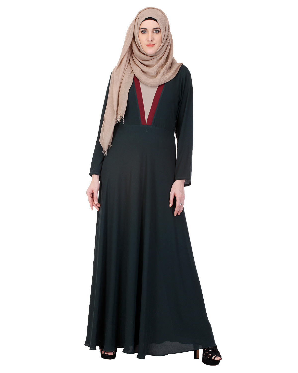 Moss long Maxi Style Abaya Grey