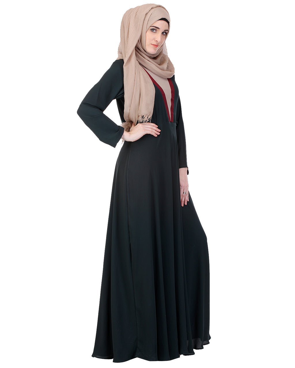 Moss long Maxi Style Abaya Grey