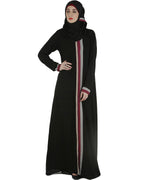 Tricolor panelled abaya Black