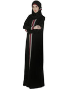 Tricolor panelled abaya Black