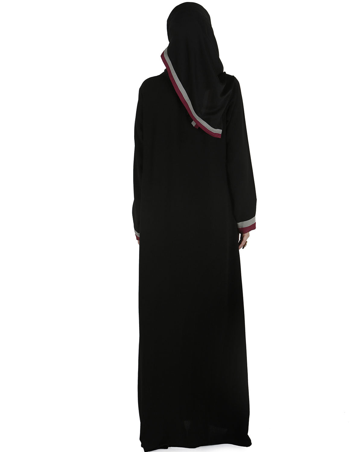 Tricolor panelled abaya Black