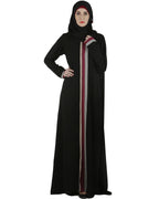 Tricolor panelled abaya Black