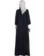 Dashing Navy and white abaya with swarovski lining