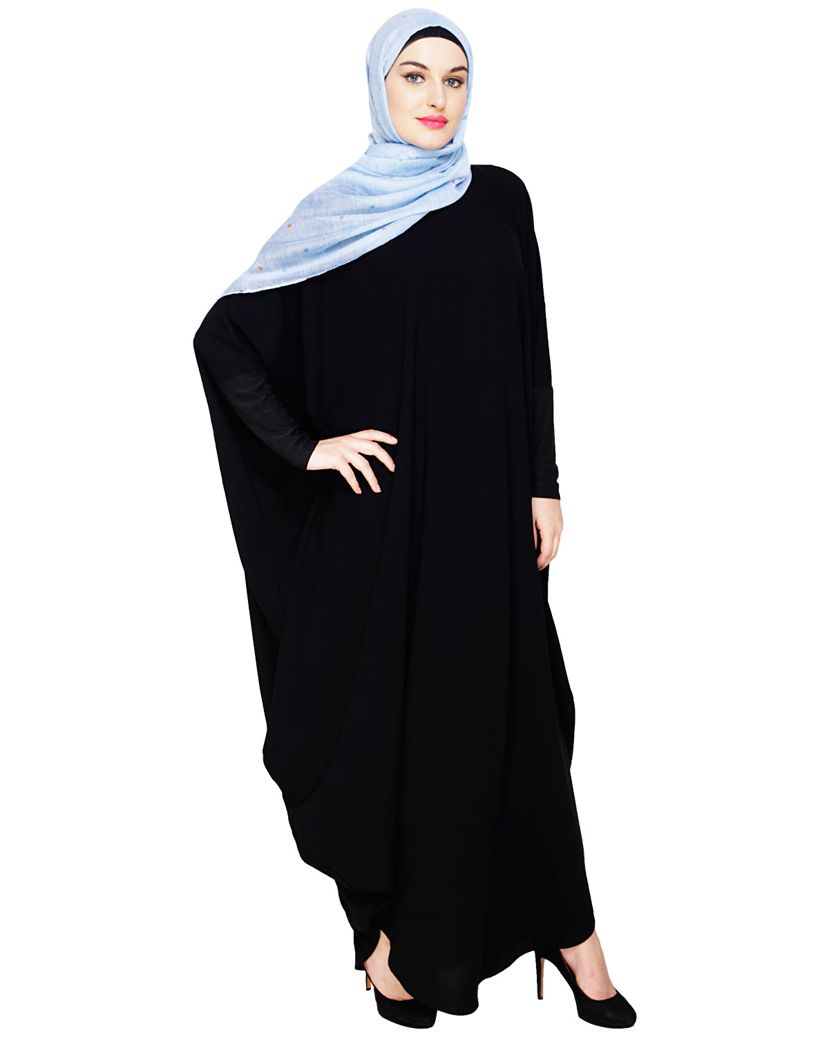 Quirky Jersy Sleeve Black Kaftan Wine