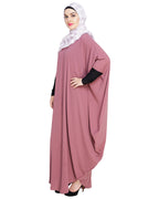 Quirky Jersy Sleeve Black Kaftan Onion Pink