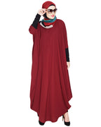 Quirky Jersy Sleeve Black Kaftan Wine