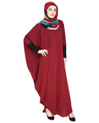 Quirky Jersy Sleeve Black Kaftan Wine