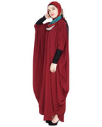 Quirky Jersy Sleeve Black Kaftan Wine