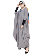 Quirky Jersy Sleeve Black Kaftan Grey