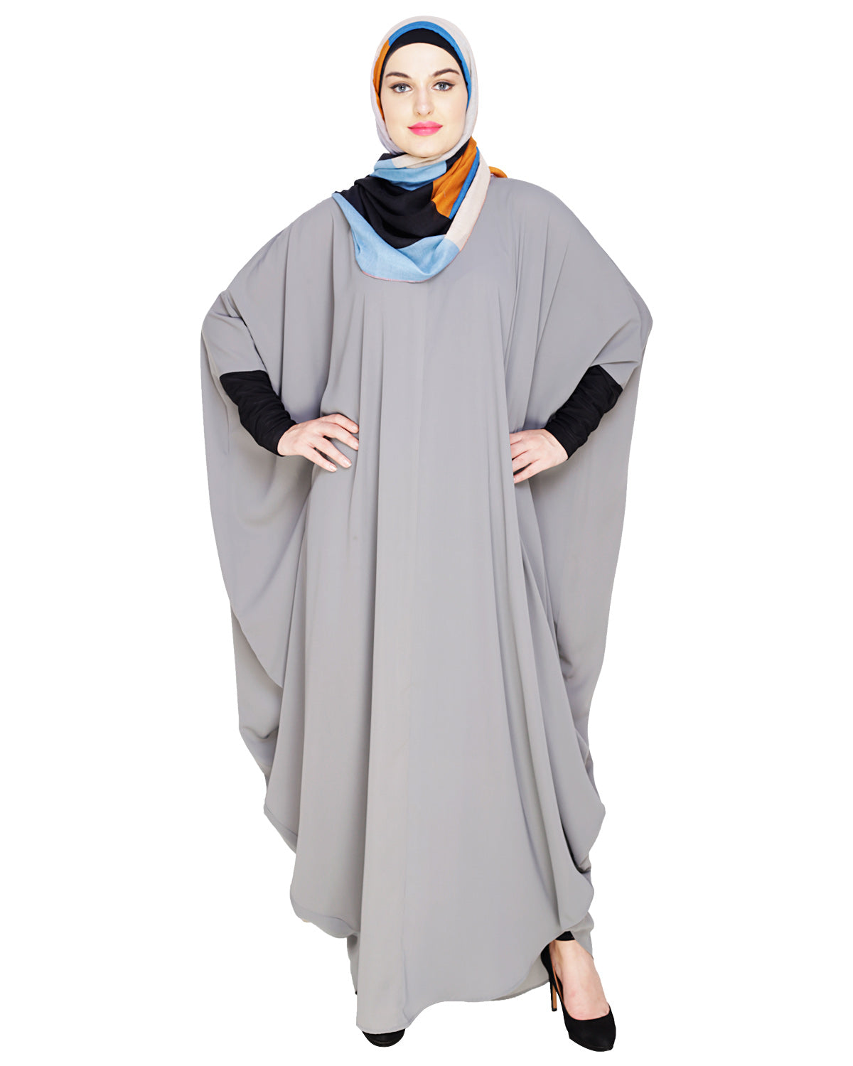 Quirky Jersy Sleeve Black Kaftan Wine