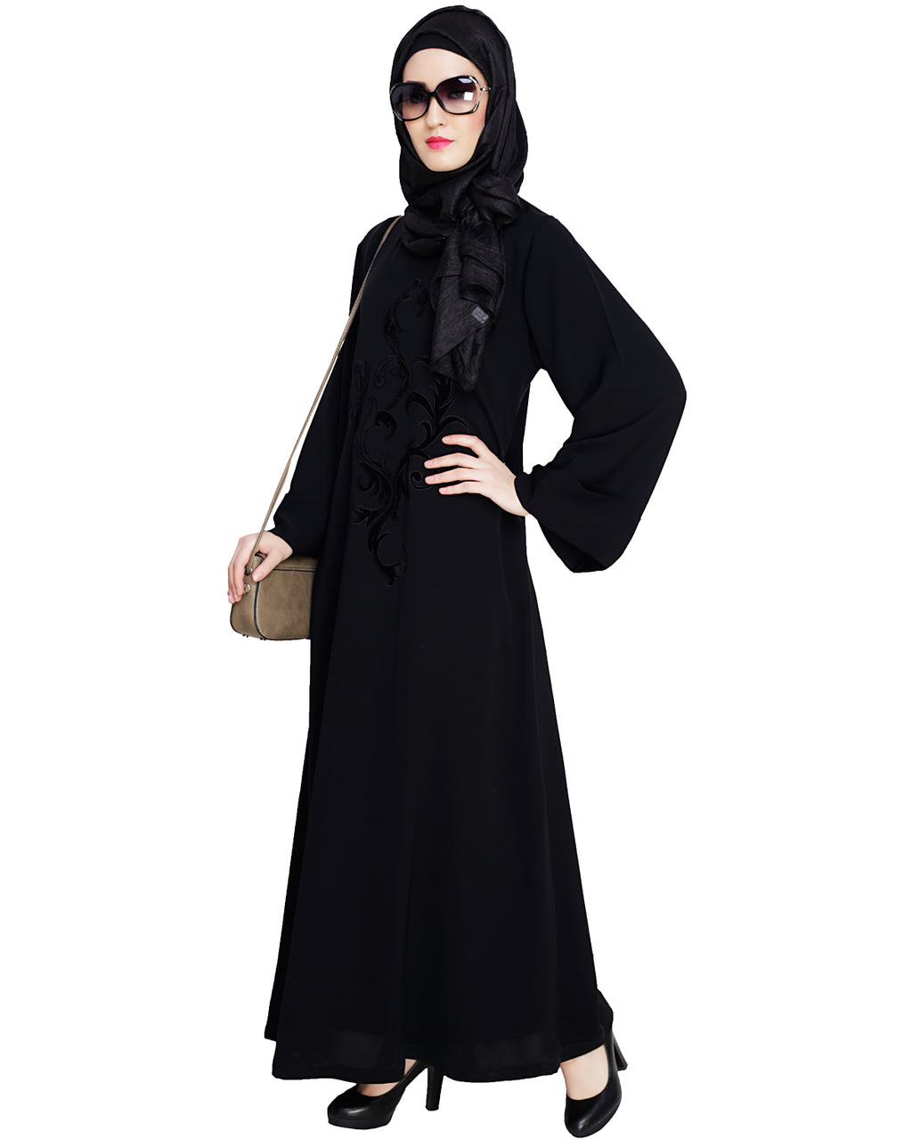 Plush Dubai Style Abaya Black