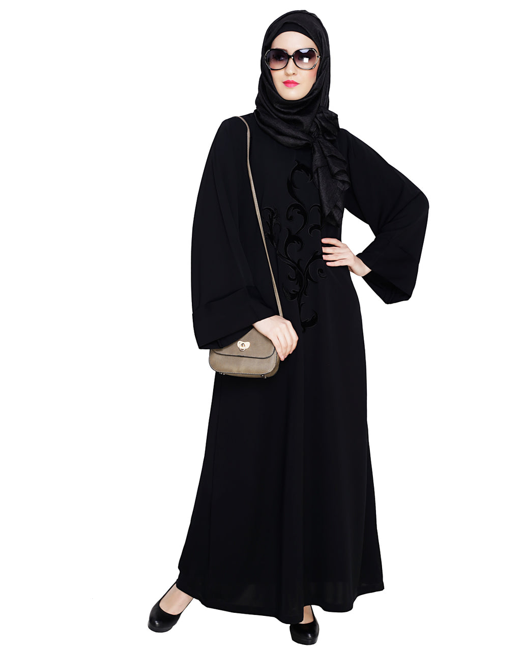 Plush Dubai Style Abaya Black