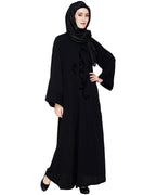 Plush Dubai Style Abaya Black