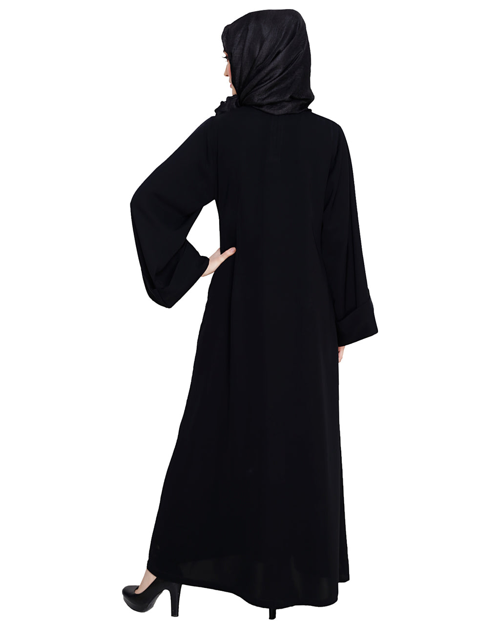 Plush Dubai Style Abaya Black