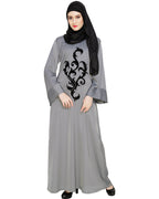 Plush Dubai Style Abaya Grey
