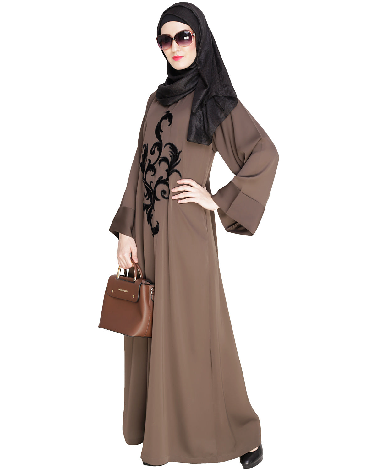 Plush Dubai Style Abaya Oak Brown