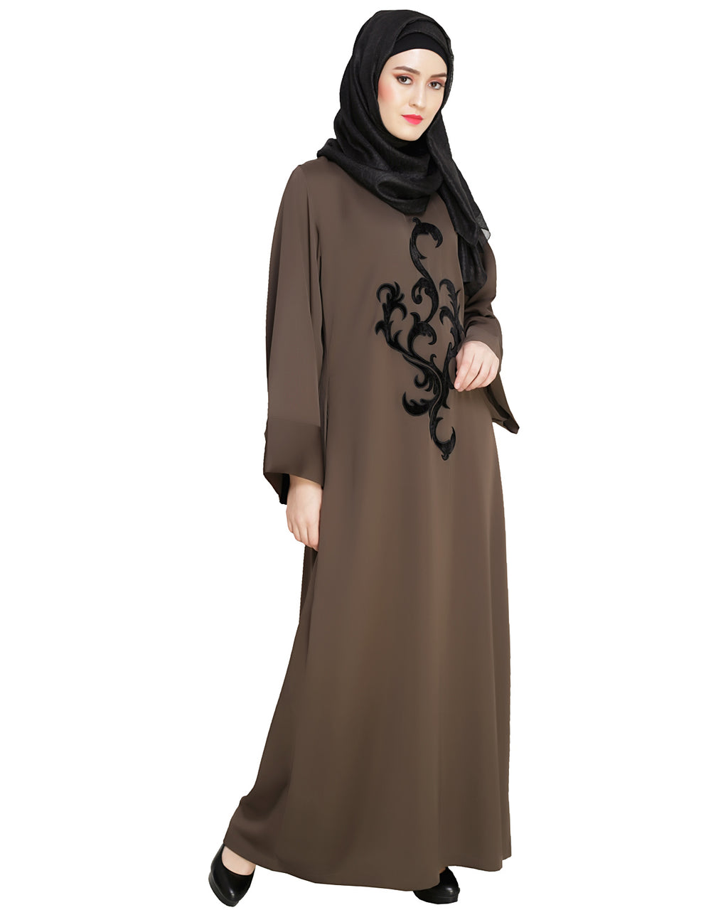 Plush Dubai Style Abaya Oak Brown
