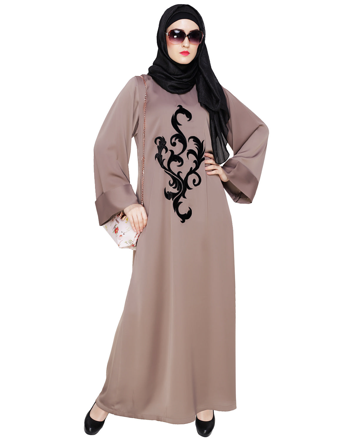 Plush Dubai Style Abaya Umber Brown