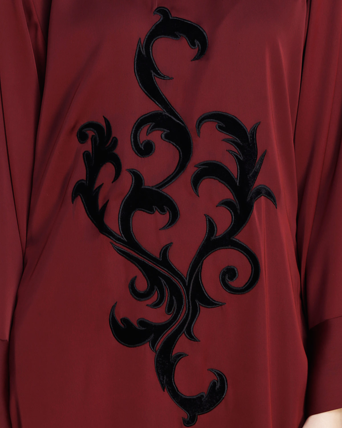 Plush Dubai Style Abaya Wine