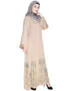 Mesmerising Dubai Style Abaya Beige