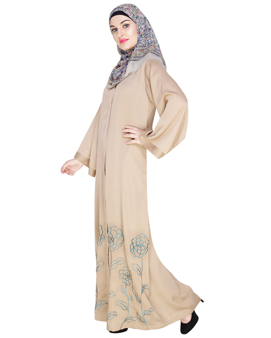Mesmerising Dubai Style Abaya Beige