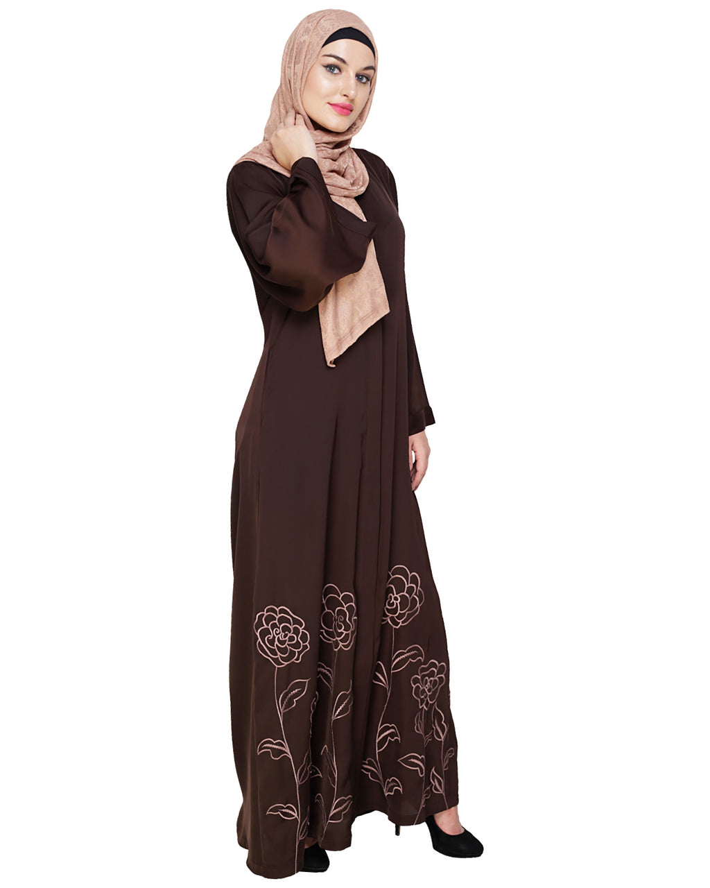 Mesmerising Dubai Style Abaya Brown