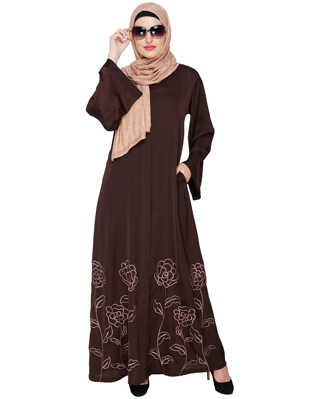 Mesmerising Dubai Style Abaya Brown