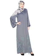 Mesmerising Dubai Style Abaya Grey