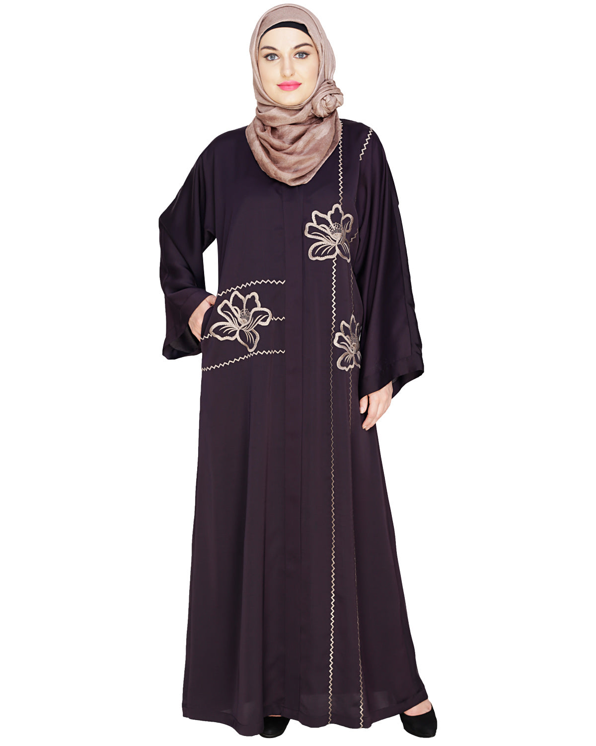 Stellar Dubai Style Abaya Dark Purple