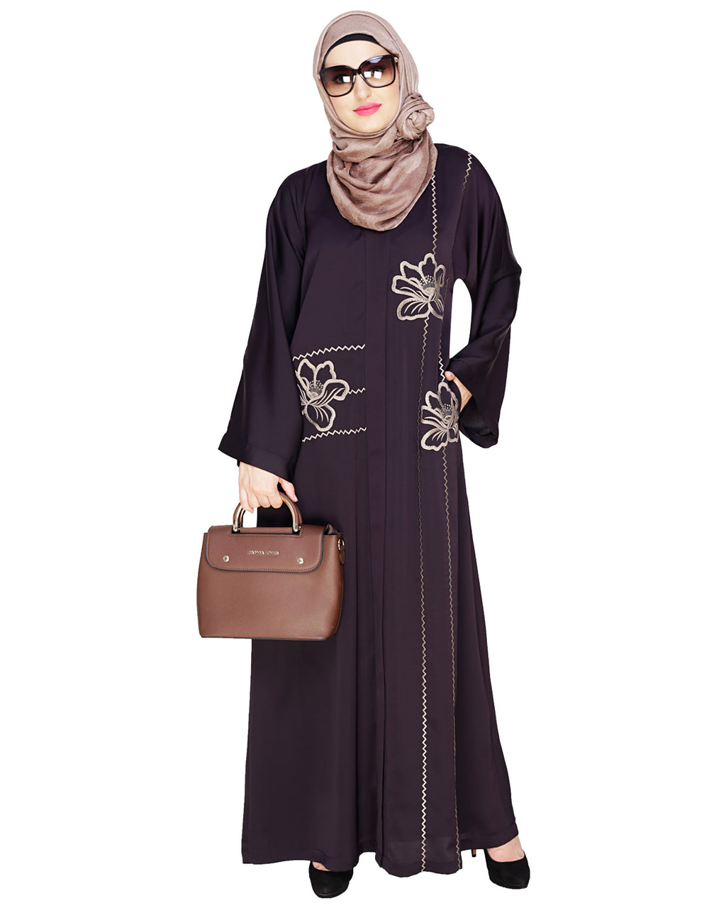 Stellar Dubai Style Abaya Dark Purple