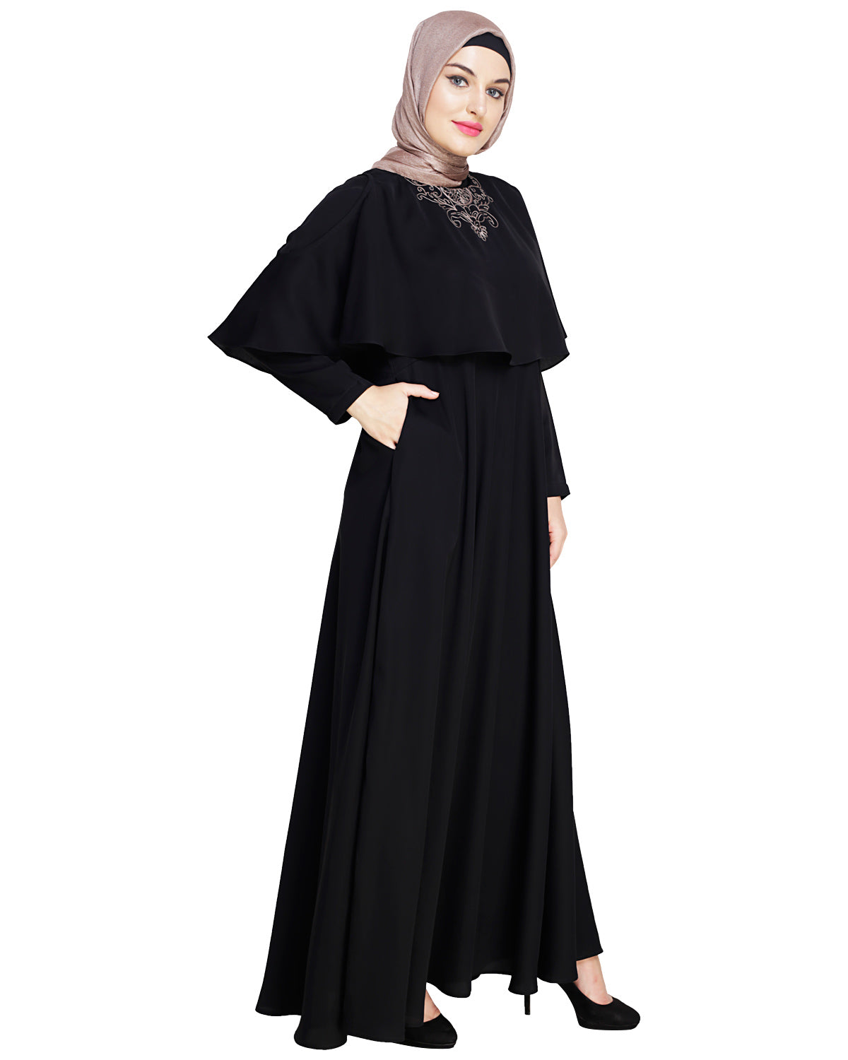 Elite Cape Abaya Black
