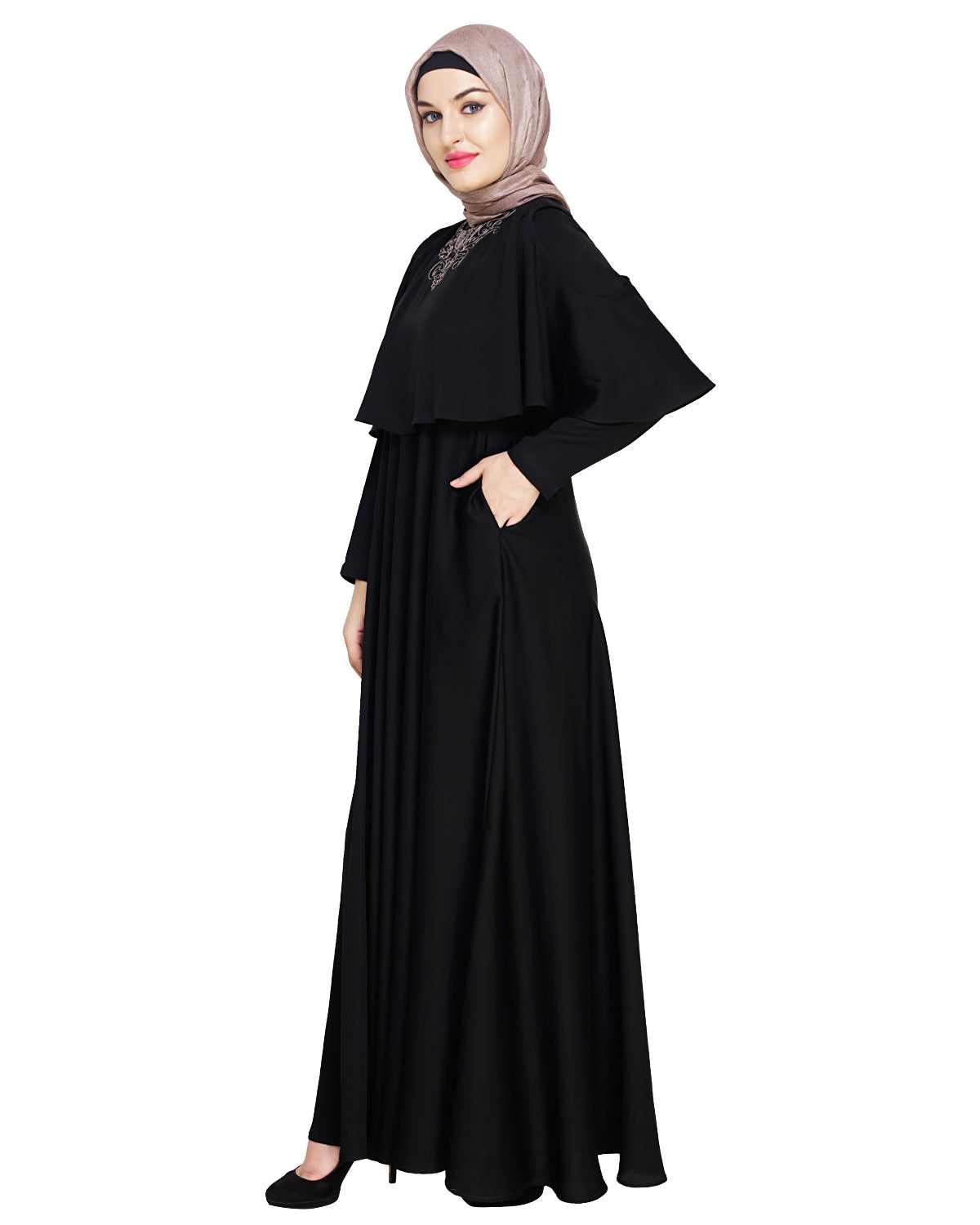 Elite Cape Abaya Black