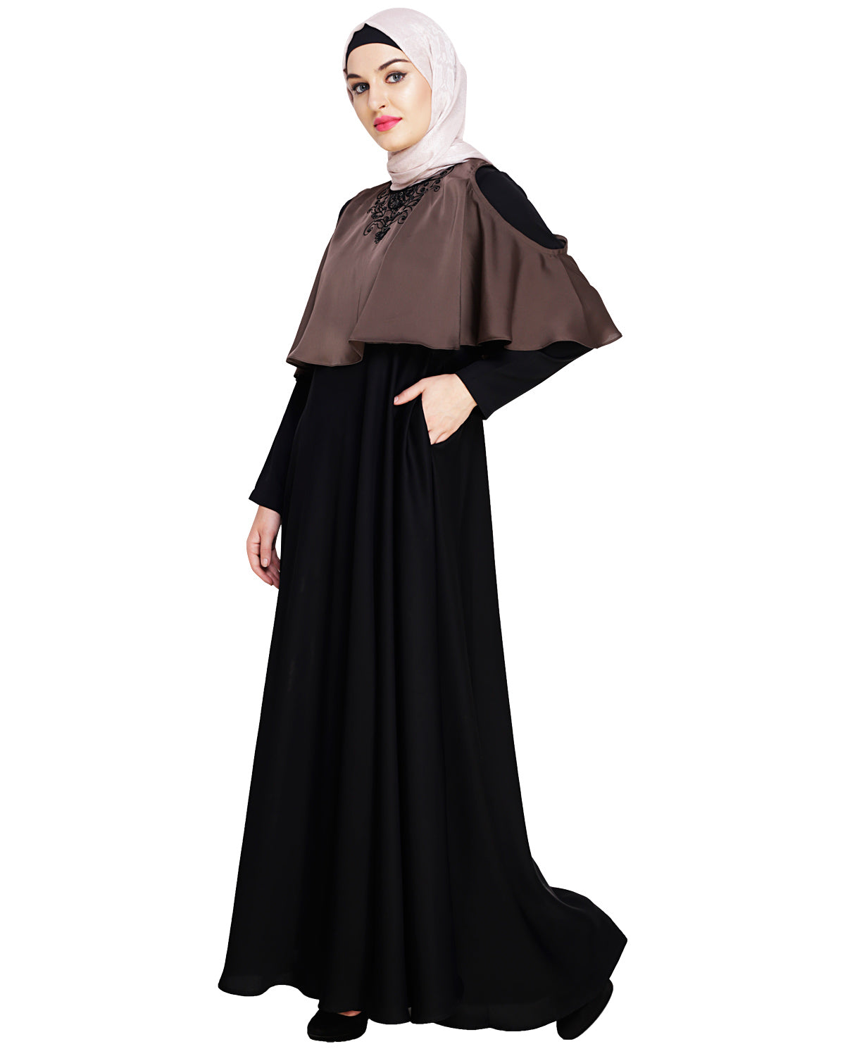 Elite Cape Abaya Brown