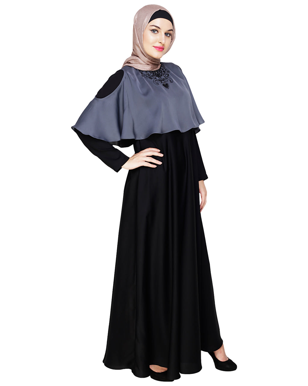 Elite Cape Abaya Grey