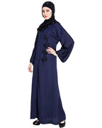 Exclusive Applique Dubai Style Abaya Blue