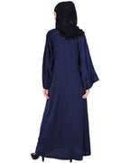 Exclusive Applique Dubai Style Abaya Blue