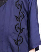Exclusive Applique Dubai Style Abaya Blue