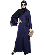 Exclusive Applique Dubai Style Abaya Blue