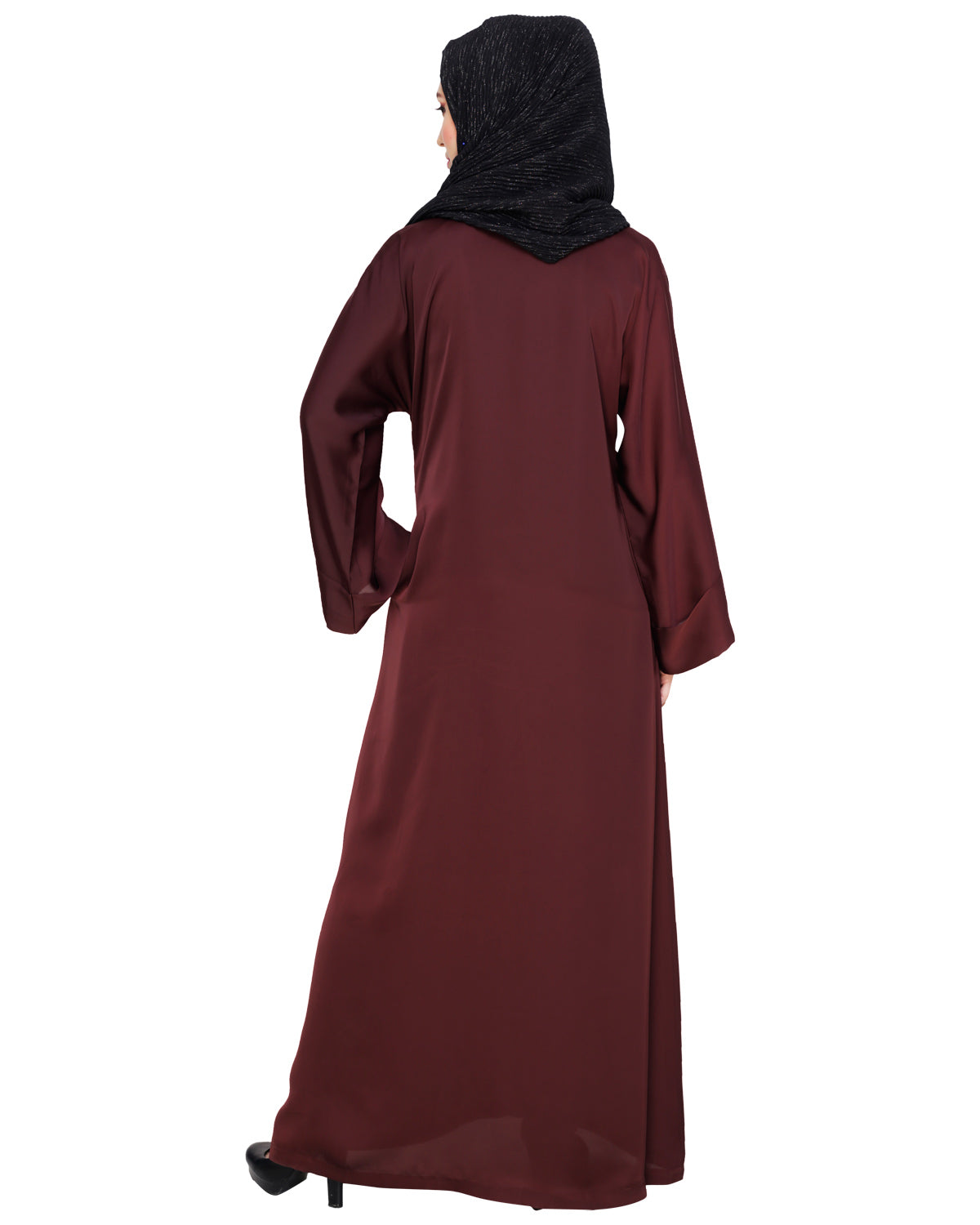 Exclusive Applique Dubai Style Abaya DARK WINE
