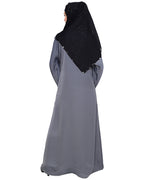 Exclusive Applique Dubai Style Abaya Grey