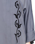 Exclusive Applique Dubai Style Abaya Grey