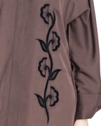 Exclusive Applique Dubai Style Abaya Oak Brown