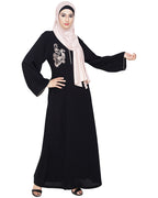 Resham Ornate Dubai Style Abaya Black