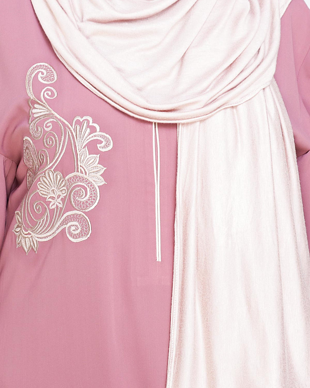 Resham Ornate Dubai Style Abaya Onion Pink