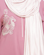 Resham Ornate Dubai Style Abaya Onion Pink