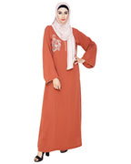 Resham Ornate Dubai Style Abaya Red