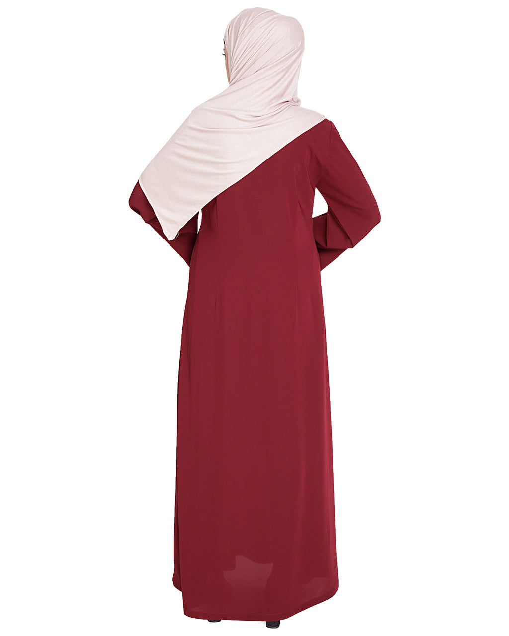 Resham Ornate Dubai Style Abaya Wine